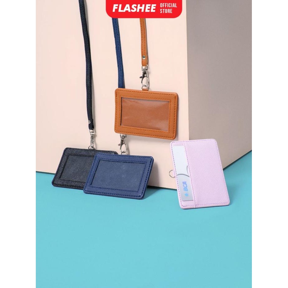 

ID NAME TAG HORIZONTAL KULIT LANYARD LANDSCAPE PU LEATHER ID CARD HOLDER