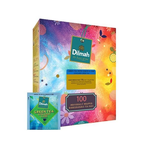 

Dilmah Yum Green Tea With Lemon Lime 100s - Teh Celup