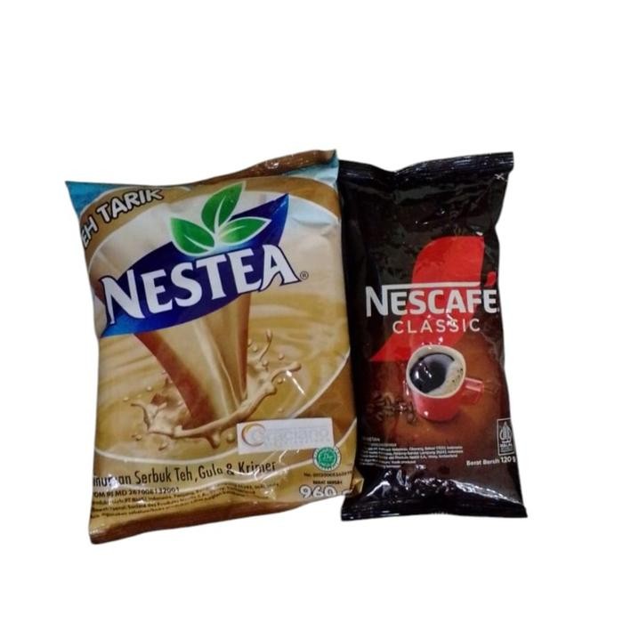 

Paket 1 nestea tea teh tarik 960gr + 1 nescafe classic 120gr bundling