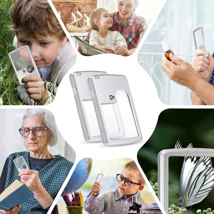 

ID KACA PEMBESAR LED XX-4B-3 / UKURAN KARTU KREDIT CASE KULIT / LAMPU 3X 6X PERSEGI PANJANG