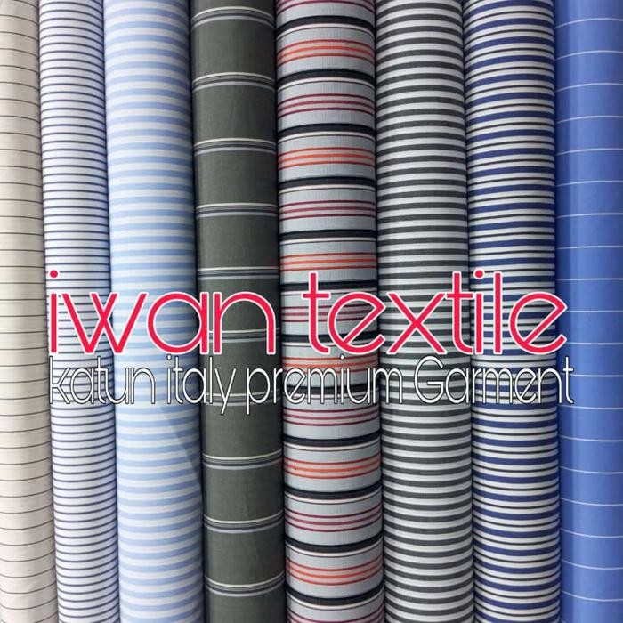 

Kain Katun Italy Motif Salur Untuk Baju Kemeja Koko Gamis Dress Blouse