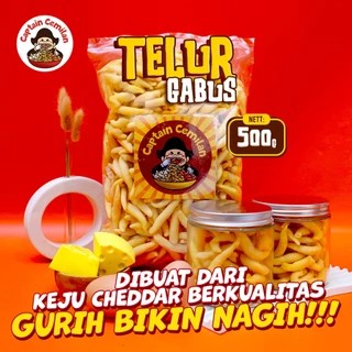 

500gram Telor Gabus Keju Asin Renyah Sertifikasi SPP-IRT stik keju Captain Cemilan keju cheese snack makanan ringan