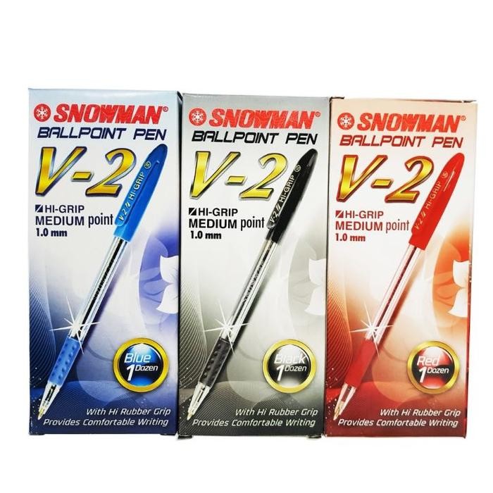

New (12pcs) PEN / PULPEN / BOLPEN SNOWMAN V2 MEDIUM 1.0mm