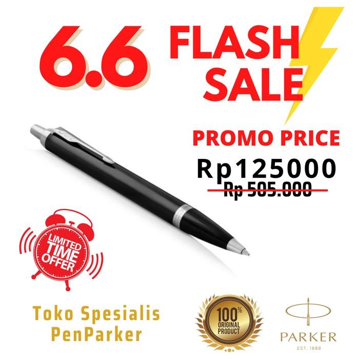 

New Parker IM Black Chrome Retractable Ballpoint with Chrome Trim - "ORI