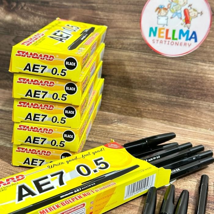 

New Pulpen STANDARD AE7 Hitam 0.5 ( isi 12 pcs )