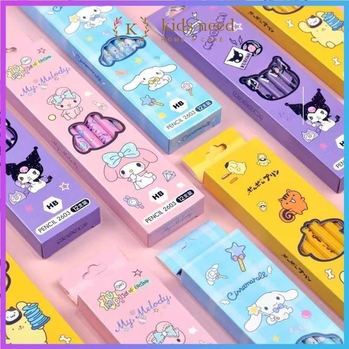 

New (12 pcs) Pensil 2B HB Karakter / Pencil Kayu 2B HB Fancy Kartun Lucu