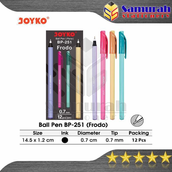 

New Pulpen Joyko Frodo BP 251 / Ball Pen BP-251 Hitam 0.7 mm / Ballpen Cabut Murah / Bolpen JK BP251