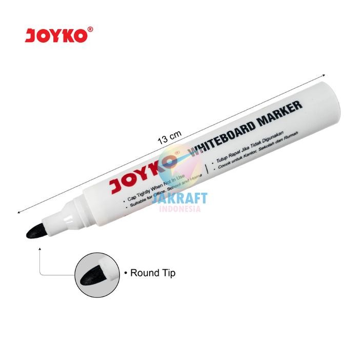 

New (12 Pcs) GROSIR Spidol Papan Tulis & Kaca Bisa Dihapus JOYKO WM-28 Hitam Black WM-29 Biru Blue