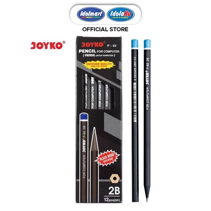 

New Pencil / Pensil Joyko P-92 / 2B / 1 BOX 12 PCS / 1 lusin isi 12