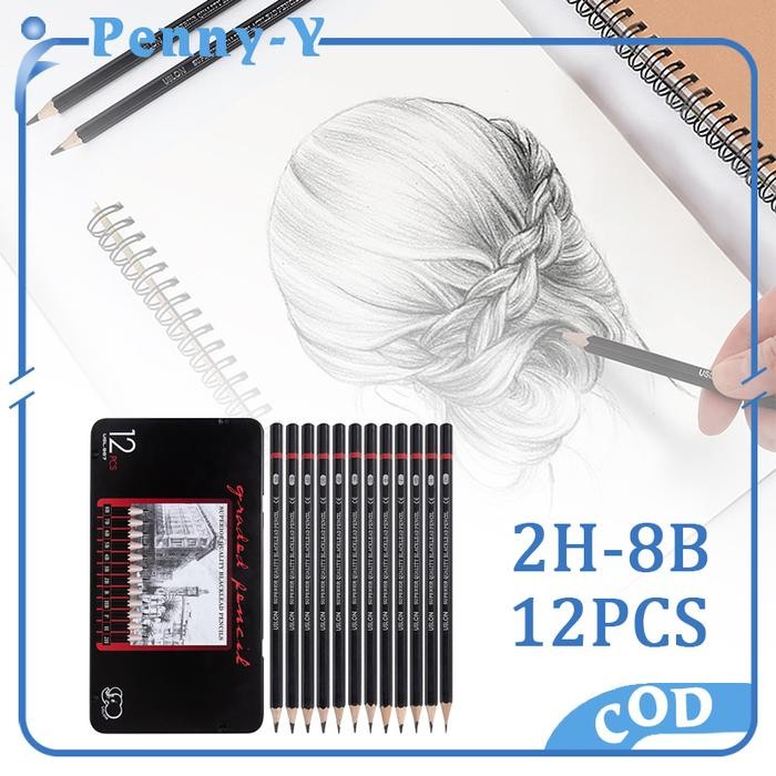 

New 12pcs Pensil Gambar Sketsa Set Sketching Pencil Set Paiting Pencil Kit