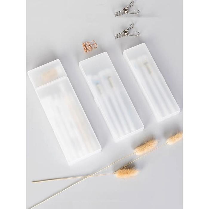 

New [MILOLI] Kotak Pensil Transparant Matte Dove Multifungsi Pencil Case Aesthetic - F0187