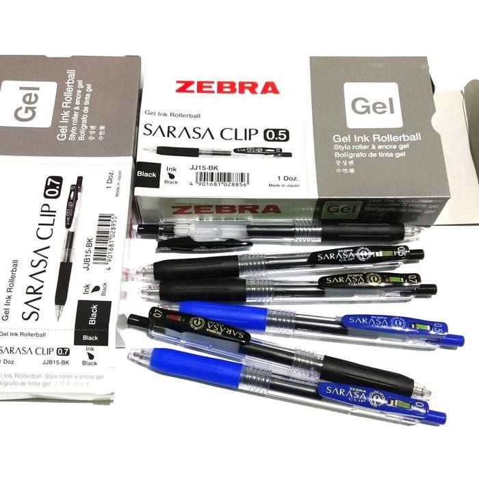 

New Pulpen Zebra Sarasa 0.5/0.7/ - Hitam / Biru / # satuan pcs