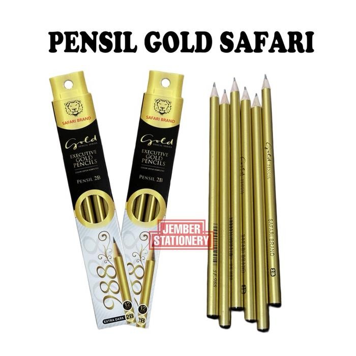 

New (12pcs) Pensil Safari Gold 988