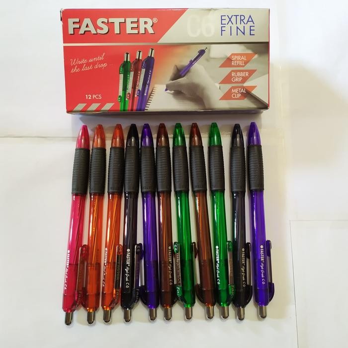 

New Bolpen Faster C6 hitam - biru