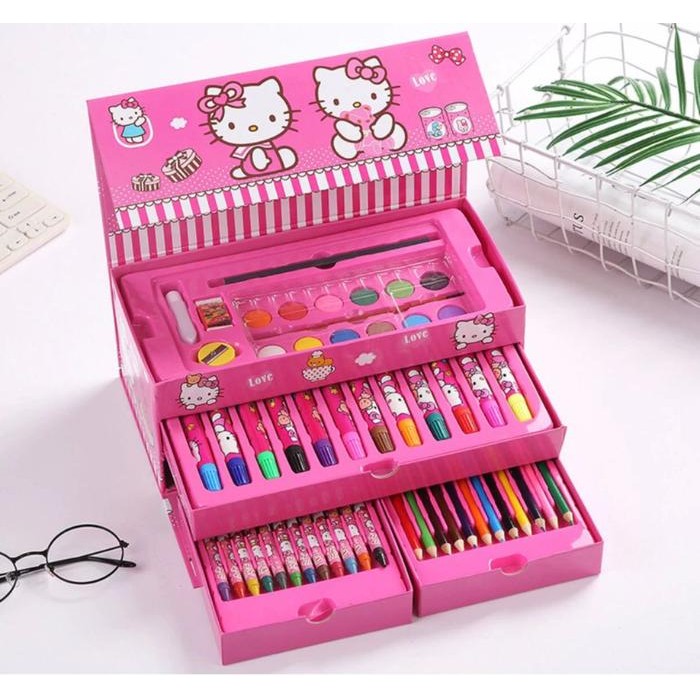 

Istana Sekolah_Crayon Model Kotak Persegi Isi Set 54 Pcs 4 In1 Pensil Cat Warna/ Alat Seni/ Pensil