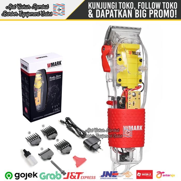 Alat Mesin Cukur Rambut Hair Clipper Wmark Ng 108 Transparan Original Kumis Sisir