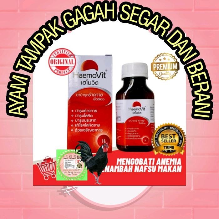 tersedia haemovit 100 butir vitamin ayam bangkok tambah tenaga & darah cegah anemia ori thailand