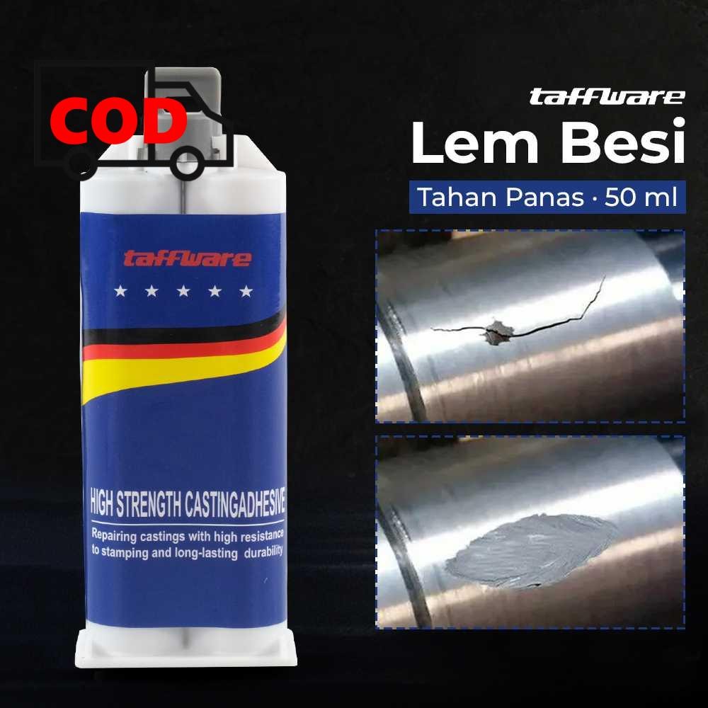 Lem Besi Tahan Panas AB Waterproof Super Kuat untuk Logam Baja Aluminium Repair Industrial 50ml