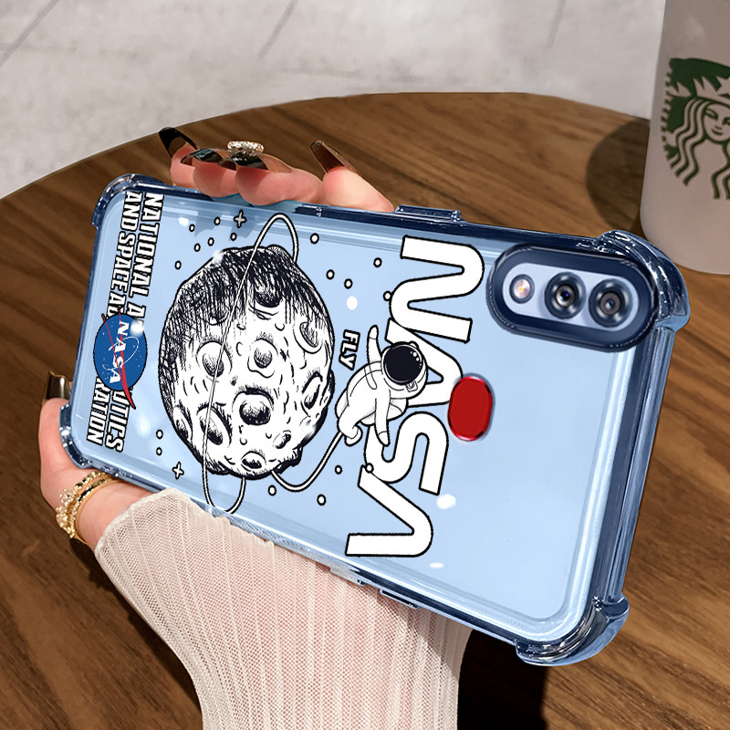 Casing Hp untuk Samsung Galaxy A10s M01s Case Astronot NASA Kasing Perlindun Anti-Drop airbag Kesing