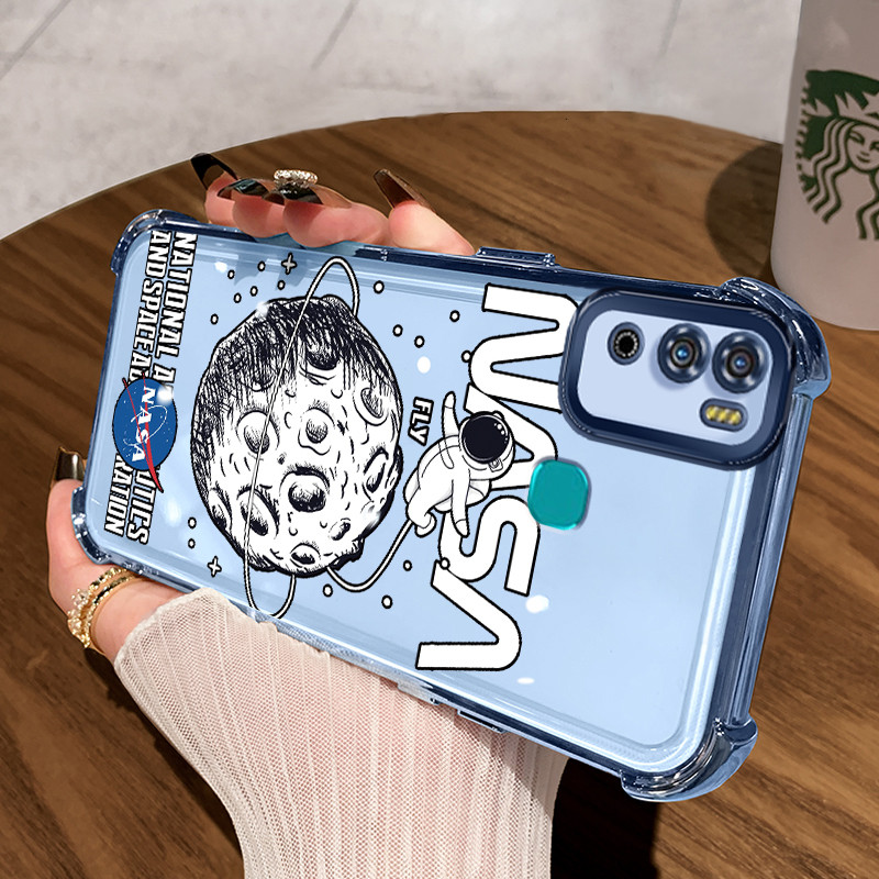 Casing Hp untuk Infinix Hot 9 Play Hot 10 Play Hot 11 Play Case Astronot NASA Kasing Perlindun Anti-