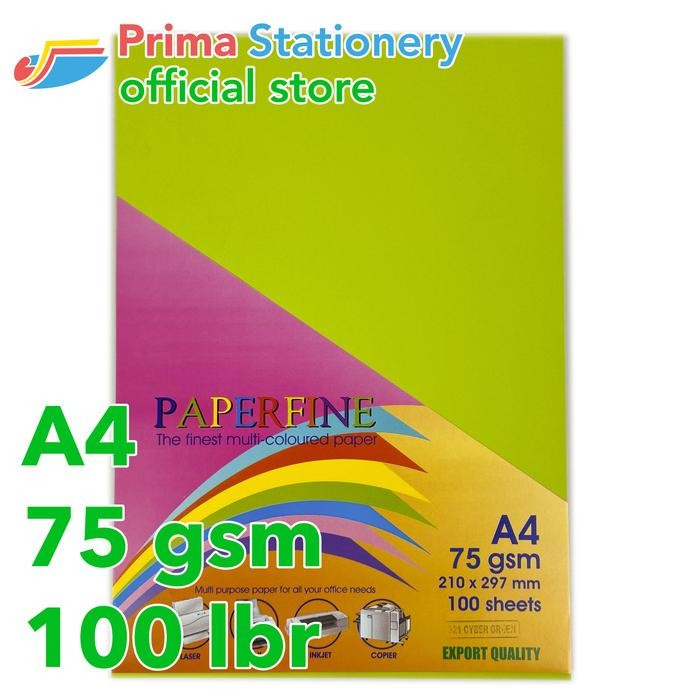 

HRG DISKON Kertas HVS A4 Paperfine Isi 100 lbr Warna Cyber Green
