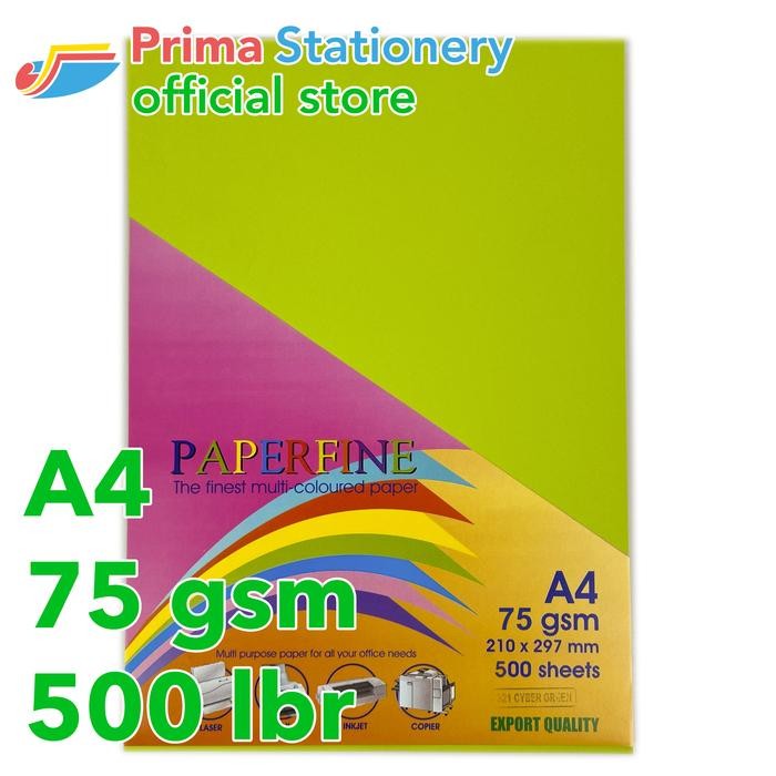 

HOT SALE Paperfine Kertas HVS Warna A4 IT 321 Cyber Green Rim isi 500 lbr [TC]