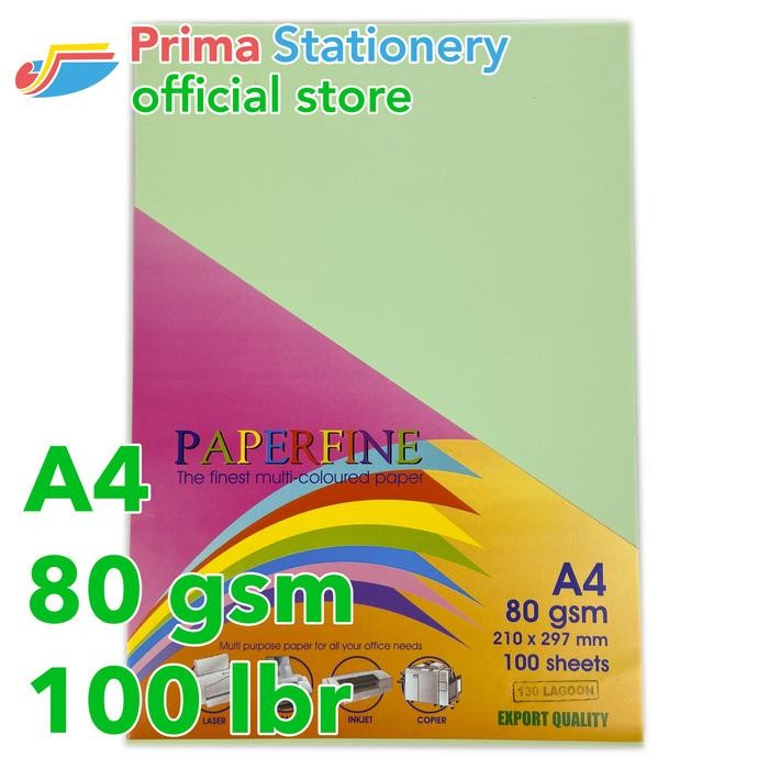 

BRG BARU Paperfine Kertas HVS Warna A4 IT 130 Lagoon isi 100 lbr [TC]