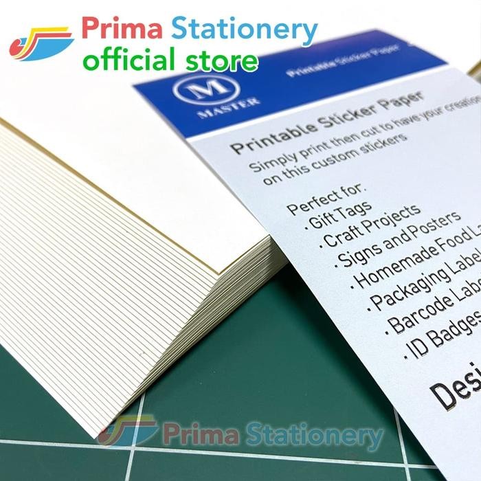 

JUAL Master Kertas Sticker Paper HVS A4 Putih Polos isi 50 lembar Doff