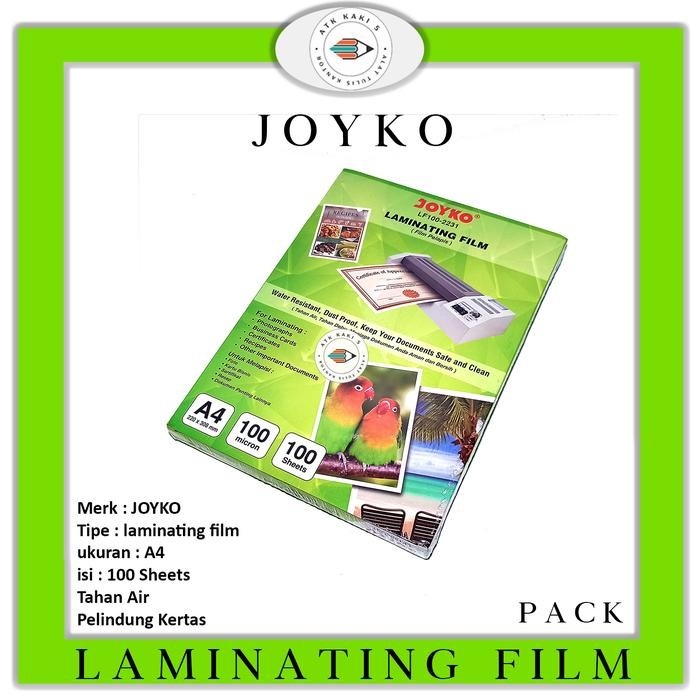 

BRG BARU Joyko Film Pelapis A4 / Laminating Film LF100 - 2231 A4 [ 1 PACK ]