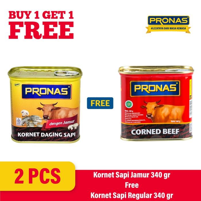 

Promo [BUY 1 GET 1] PRONAS Kornet Sapi Jamur 340gr Free Kornet Sapi Regular 340gr