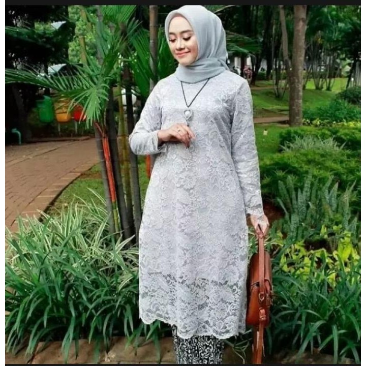 setelan kebaya tunik brokat modern atasan tunik kebaya brokat kekinian premium kebaya tunik brokat