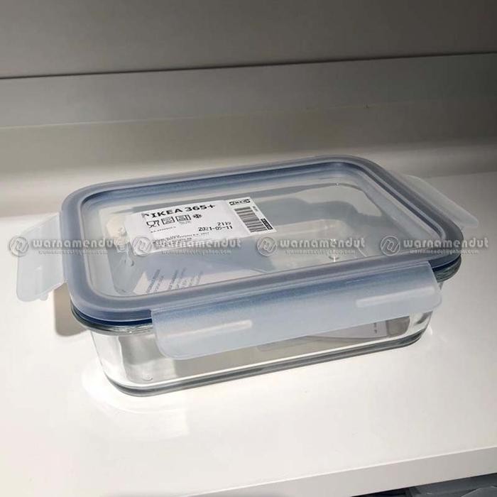 WMO IK09276792 Toples wadah makanan dg tutup persegi panjang 3.1L kaca