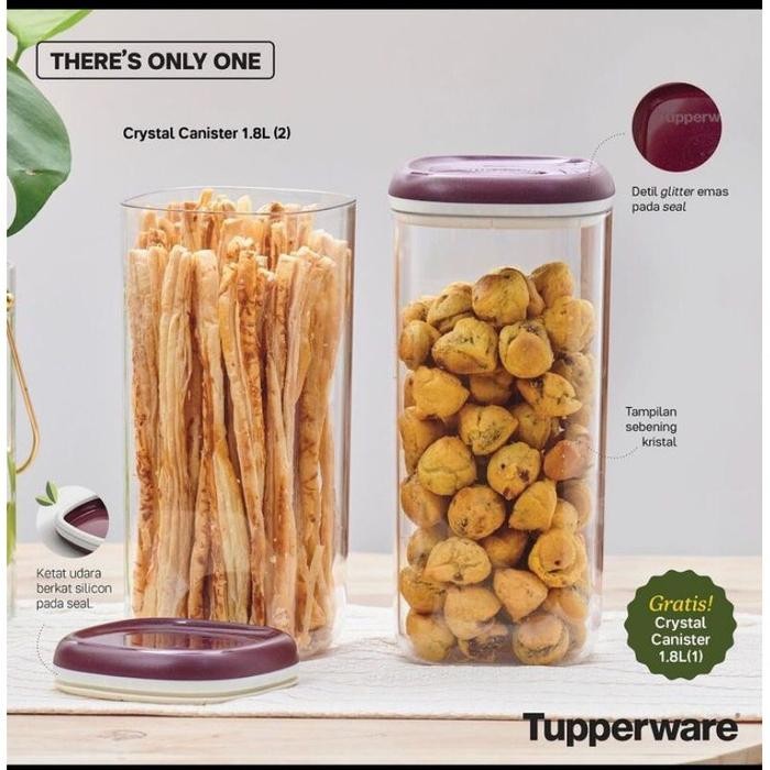 Toples Tupperware crystal canister high 1pcs promo