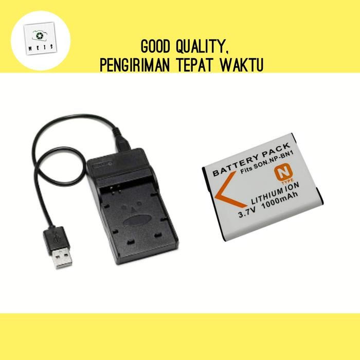 Paket Charger + Battery Sony Dsc W690 W610 W620 W650 - Carger Battery
