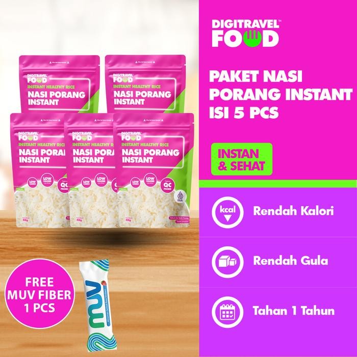 

Baru Pack Nasi Porang Beras Porang Instan 5x40gr DIGITRAVEL