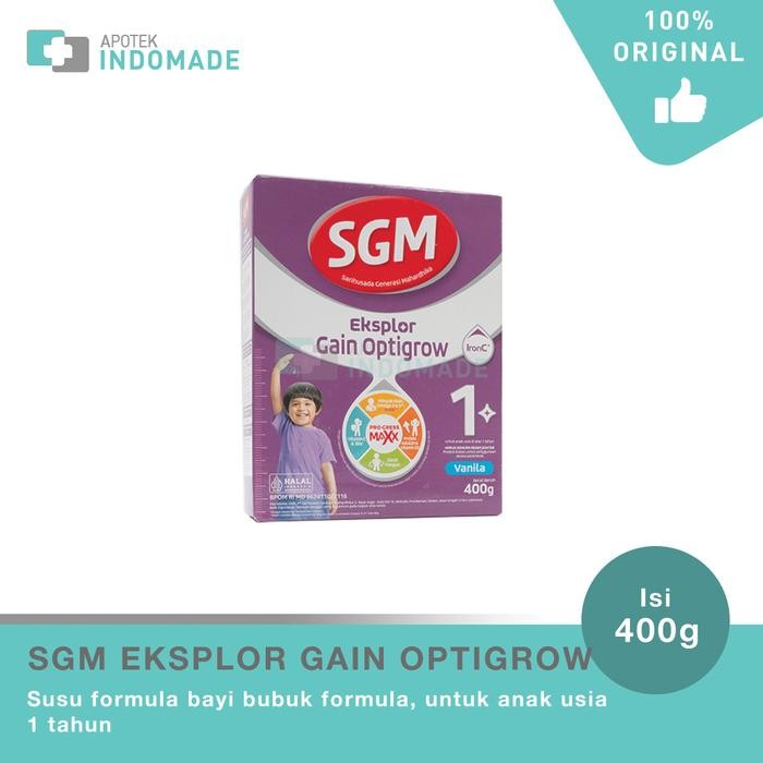 Sgm Eksplor Gain Optigrow 1 Rasa Vanilla 400Gr Susu Pertumbuhan Anak 1 Tahun Formula Tinggi Kalori