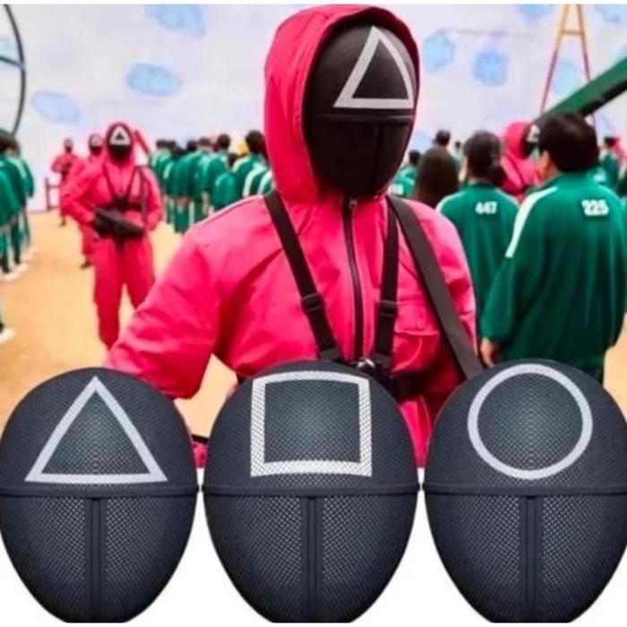 COD MAINAN TOPENG SQUID GAME / MAINAN KOSTUM ANAK TOPENG SQUID GAME / TOOPENG MURAH KOTAK SEGITIGA