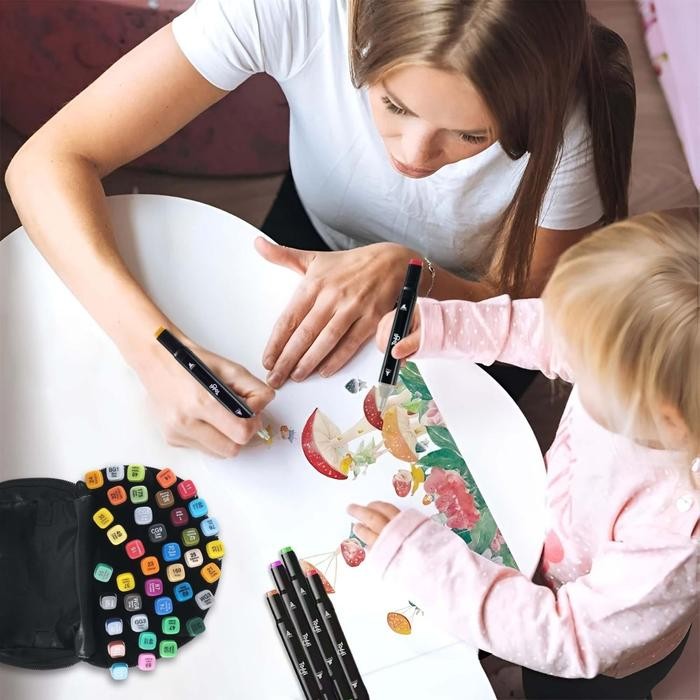 

Spidol Warna Dua Sisi Spidol Spidol Warna Warni Set Color Marker With Bag Spidol Warna Dengan Tas