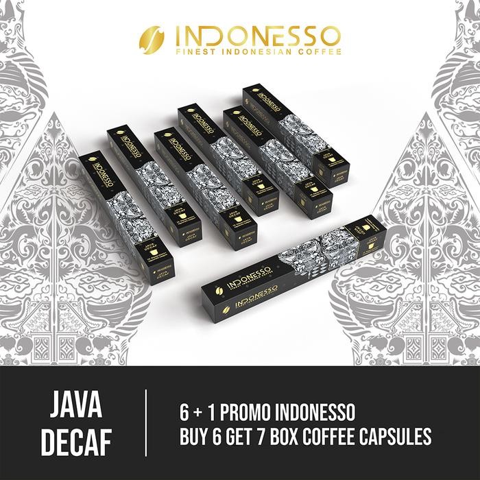 

INDONESSO 6+1 Java Decaf Decaffeinated Coffee CapsulesCompatible with Nespresso Machines / Kapsul