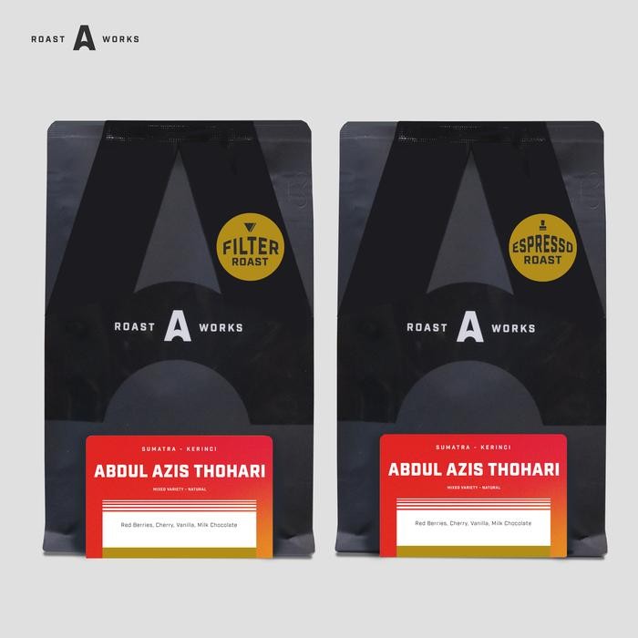 

Bundle Sumatra Kerinci Abdul Azis Thohari Mixed Variety Natural (Filter @200g + Espresso @250g) - A