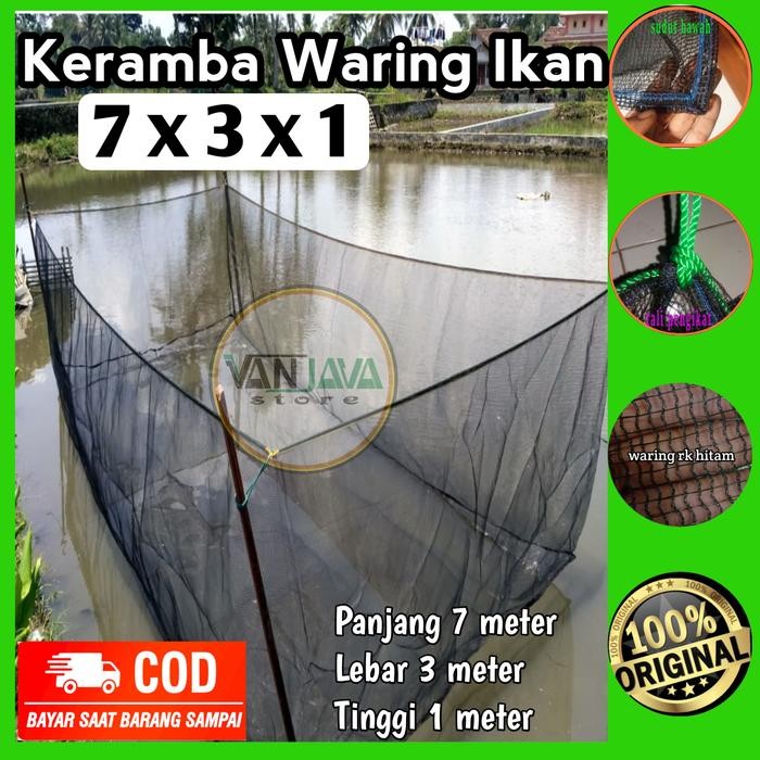 Karamba Jaring Hapa Kotak Ikan Ukuran 7X3X1 Waring Bibit Ikan Murah