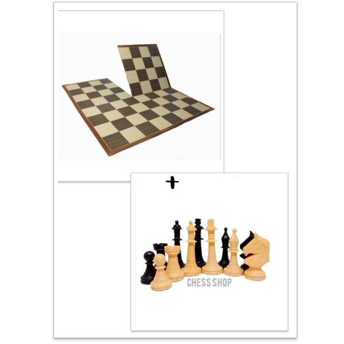 Paket Hemat Catur Plastik Dan Papan Catur Premium