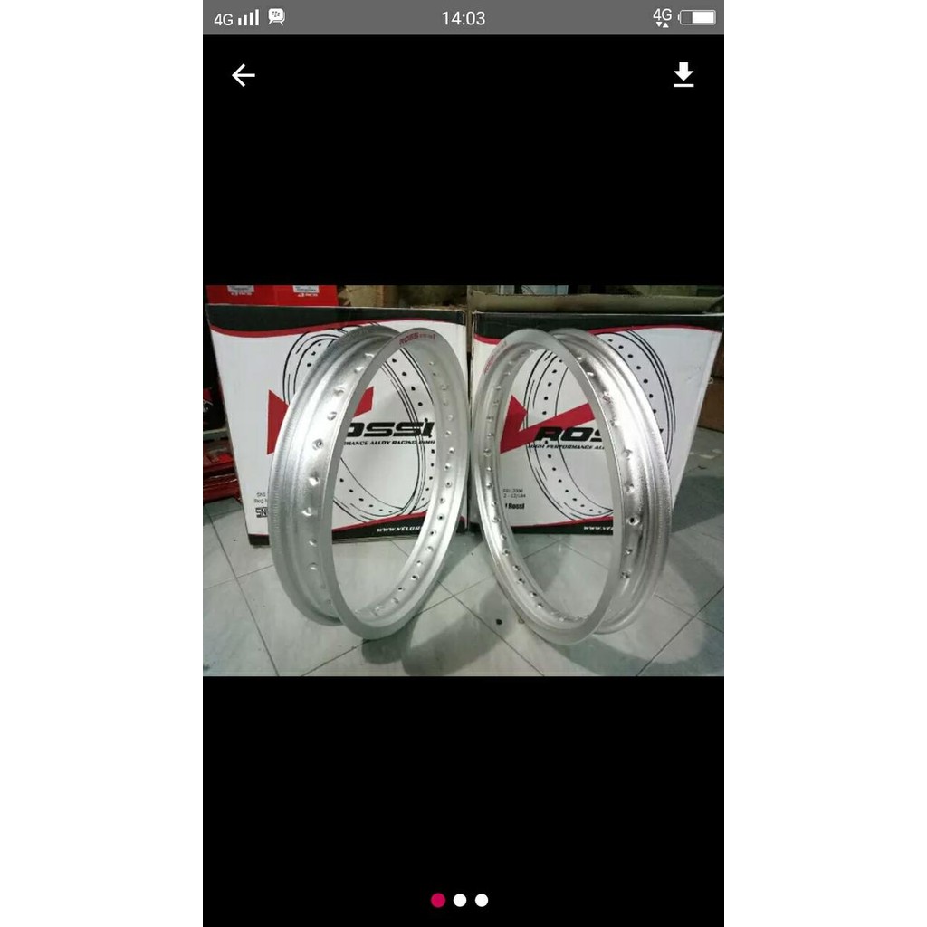 Velg Set Merek Rossi Lebar 185 - 215 Ring 17 Warna Silver Jeruk