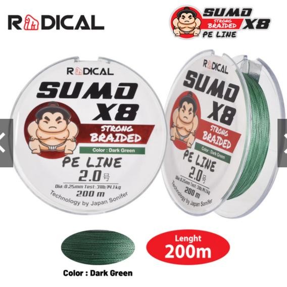 Senar PE Radical SUMO 200 meter - Strong Braided