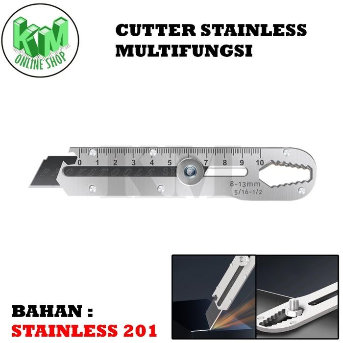 

ID CUTTER PISAU CUTTER STAINLESS BESAR 9IN1 PISAU CUTTER UTILITY PEMOTONG KERTAS MULTIFUNGSIONAL