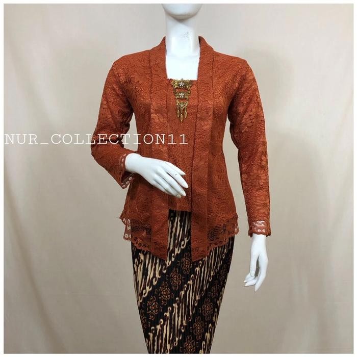Set Kebaya Kutu Baru Modern Lengan Panjang Kebaya Brukat Modern