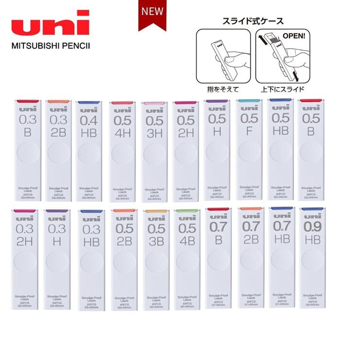 

ID UNI SMUDGE PROOF PENCIL LEAD 0.3MM 0.5MM 0.7MM ISI PENSIL MEKANIK