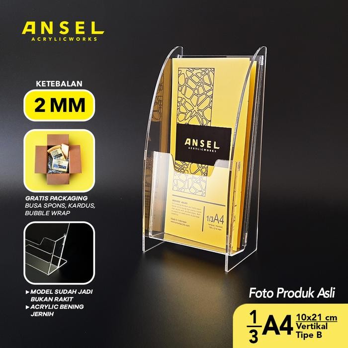 

ID TEMPAT BROSUR AKRILIK / ACRYLIC FLYER HOLDER - 1/3 A4 - TIPE B BENING