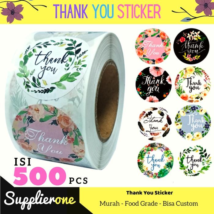 

ID THANK YOU STICKER ISI 500 PCS / STICKER TERIMA KASIH / STICKER MAKANAN