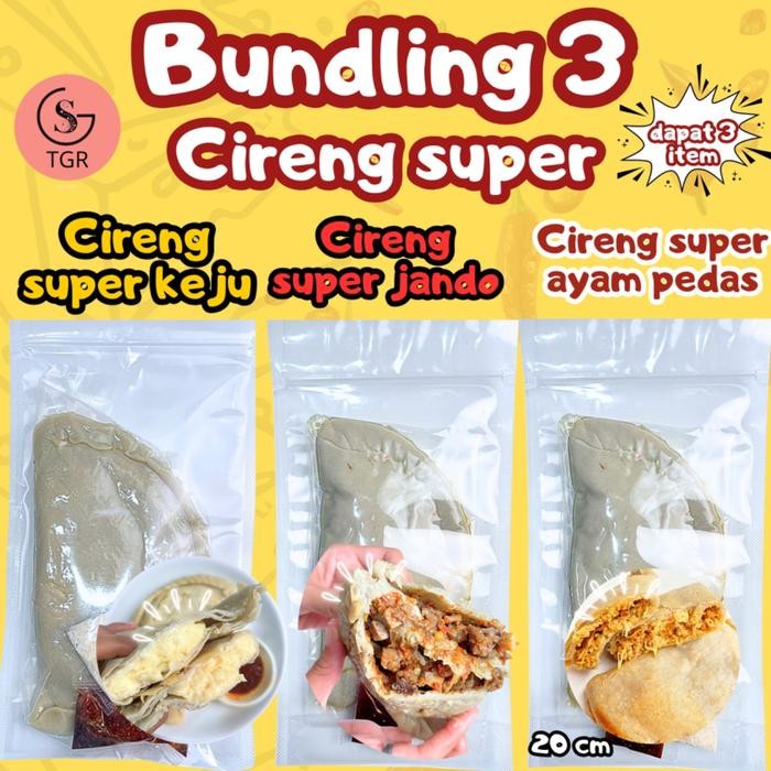 

bundling 3 bks cireng super jumbo jando, keju, ayam shopee stok terbatas